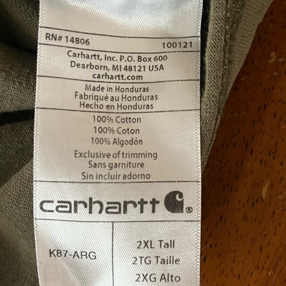 Carhartt Original Fit Green Shirt Sz 2XLT - Picture 7 of 7